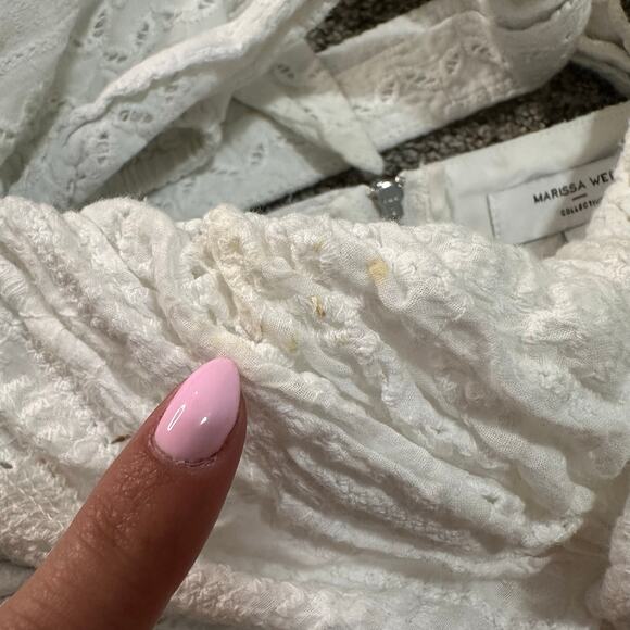 MARISSA WEBB Women's White Eyelet Crop Top Size 2 - Picture 7 of 11